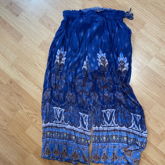 Free People Blue Wide Leg Pants - Picture 2 of 5